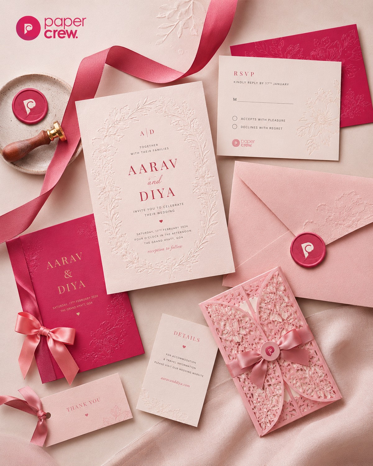 Event stationery by paper crew.