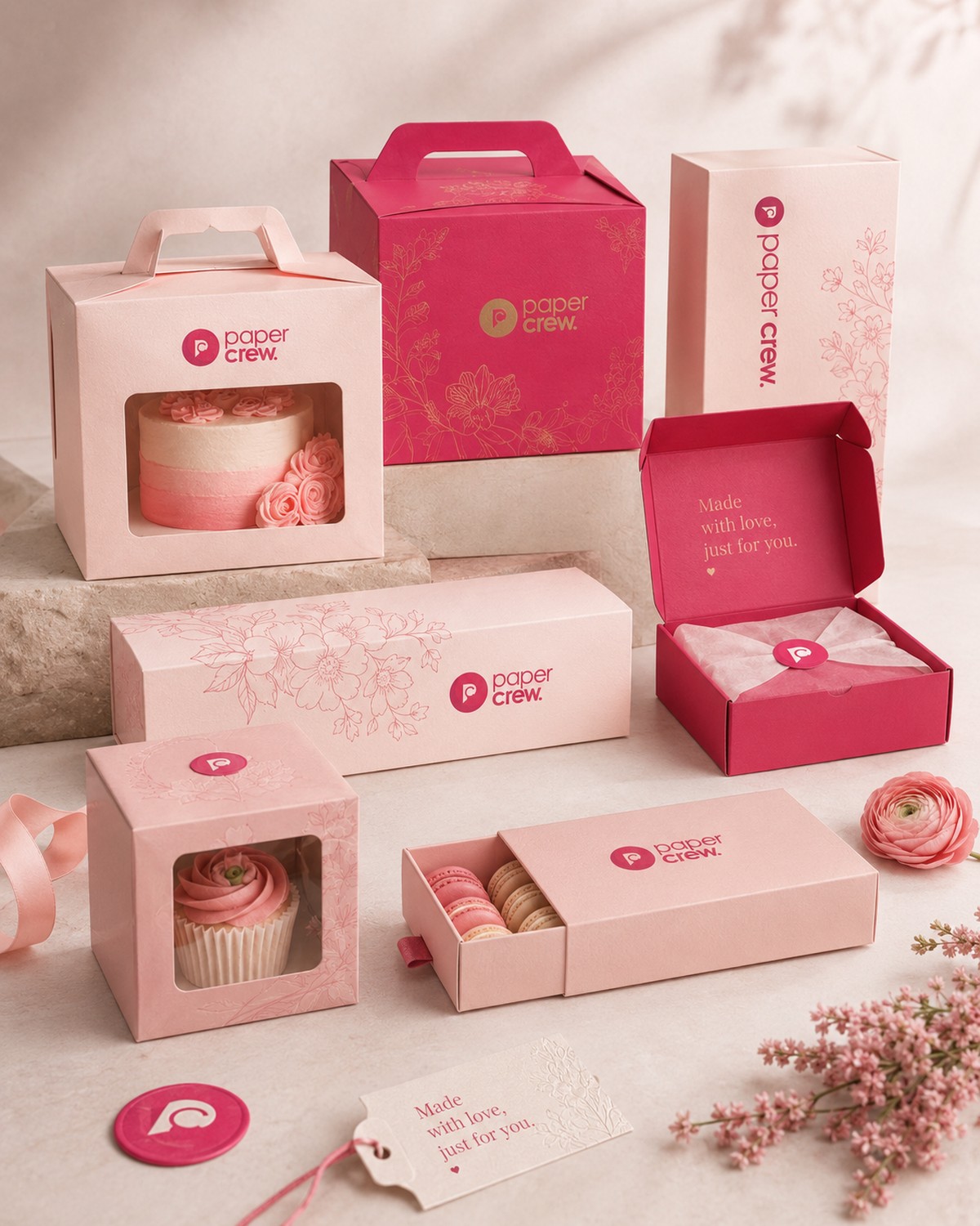 Cupcake and dessert boxes by paper crew.