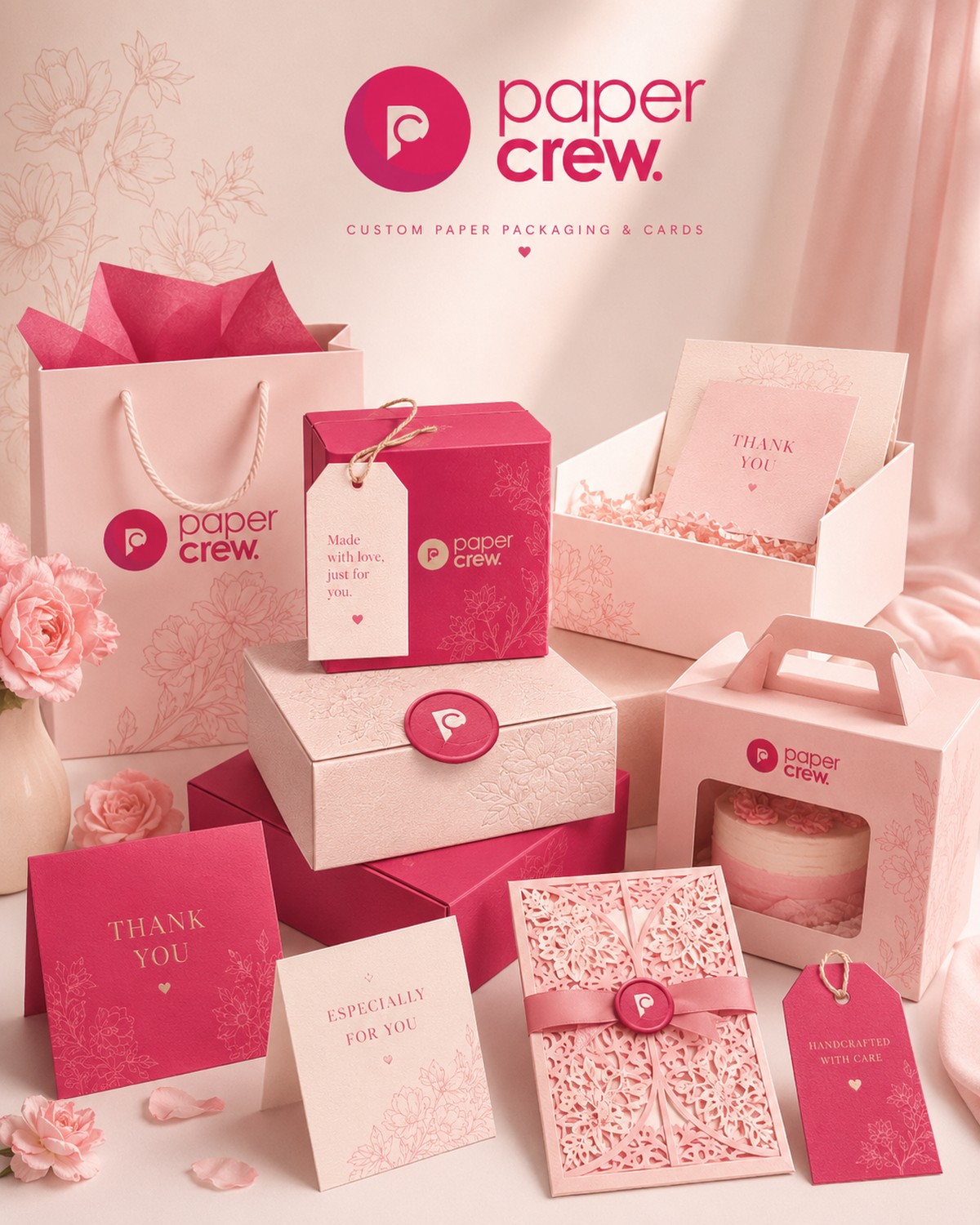 Custom printed cards by paper crew.